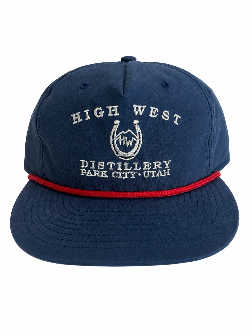 High West Distillery Hat - NWOT Park City Blue/White/Red Horseshoe logo ball cap
